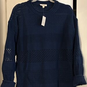 Navy Textured Women's Sweater